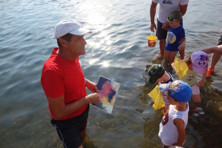 Le petit parcours du littoral - Giens visite guidee enfants avec Fernando Sandoval - Explication sur une espèce à protéger