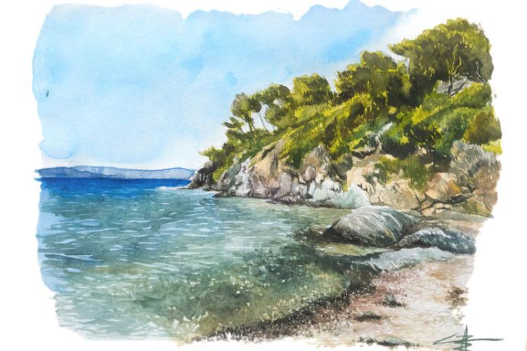 Aquarelle de Port-Cros